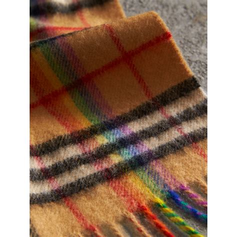 burberry rainbow stripe scarf|Burberry Rainbow & Check Cashmere Scarf .